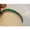40 Ct Natural Emerald Cut Emerald Cocktail Tennis Bracelet 14 Kt White Gold 7.5" For Sale - Image 16 of 18