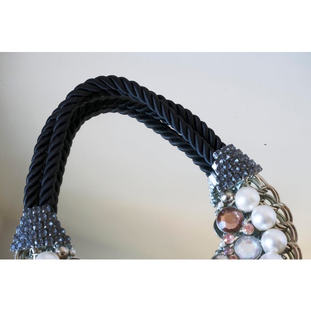 Vintage 1980s Chunky Mixed-Media Statement Bib Necklace For Sale - Image 9 of 11