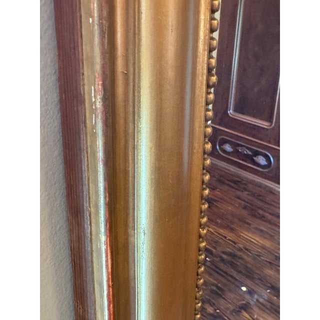 French Monumental 19th Century French Louis Philippe Giltwood Arched Overmantel Mirror With Floral Crest For Sale - Image 3 of 7