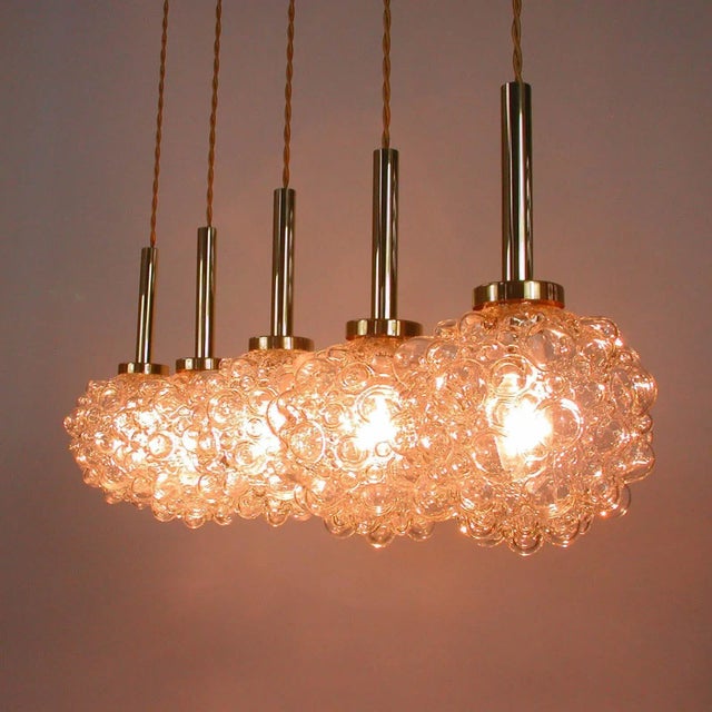 Mid-Century German Clear Bubble and Brass Pendant, 1960s For Sale - Image 12 of 17