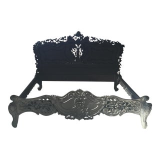 Black Baroque King Sized Bed For Sale