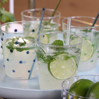 Clear borosilicate tumblers for an elegant combination of colored pearls on these large tumblers, always made with...