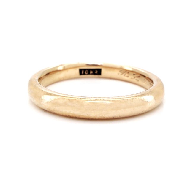 Metal Art Deco Antique 1920s 10k Yellow Gold Jr Wood Band, Wedding Ring, Size 7.75 For Sale - Image 7 of 11