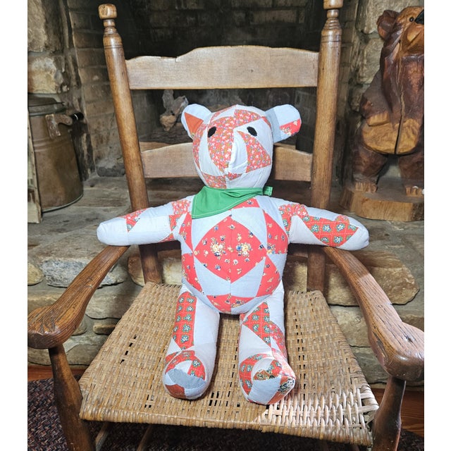 Wrap your heart in nostalgia with this one-of-a-kind teddy bear, lovingly handcrafted from a vintage, hand-stitched quilt....