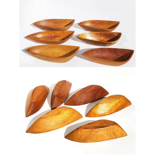 Mid 20th Century Wood Bowls and Serving Utensils by Arthur Umanoff, Set of 9 For Sale - Image 10 of 10