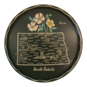 Mid-Century North Dakota Metal Tourist Tray