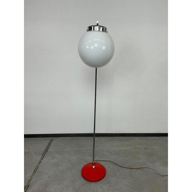 Red Mid-Century Modern Glass Floor Lamp, 1970s For Sale - Image 8 of 11