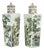 Chinese Famille Verte Square Covered Vases, 2 For Sale