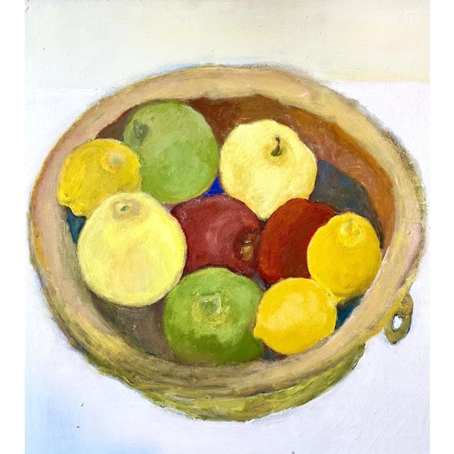 American Apple Still Life Oil Painting Betsy Podlach American Post Feminist Modernist Art For Sale - Image 3 of 11