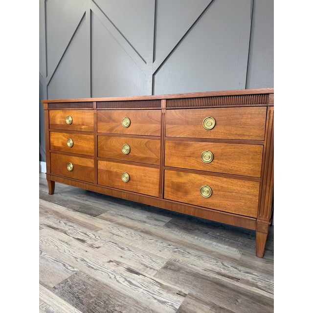 1950s Refinished Walnut Dresser by Stanley For Sale - Image 11 of 15