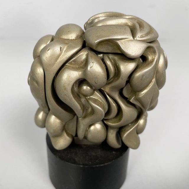 Spanish Nickel-Plated Metal Portrait de Michèle Sculpture by Berrocal, 1969-1971 For Sale - Image 9 of 13