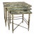 Set of 3 Mid-Century Neoclassical Brass & Marble Nesting Tables For Sale