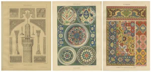 Architecture and Ceramics and Textiles, 1887, Paper, Set of 3