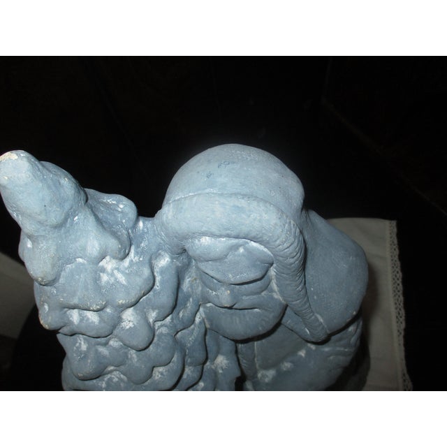 Vintage 1988 Sandstone Concrete Power Blue Father Christmas With Tree For Sale In Columbia, SC - Image 6 of 8