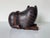 1980’s Vintage Folk Art - Hand-Carved Mahogany Wood Cat Sculpture With Hidden Secret Compartment For Sale In Miami - Image 6 of 12