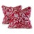Premier Prints MM Designs Red & White Botanical Floral Leaf Pillow Covers- Pair For Sale
