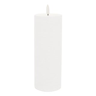 FIA Wick White Pillar Candle (Set of 2) For Sale