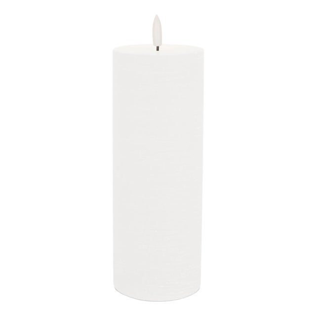 FIA Wick White Pillar Candle (Set of 2) For Sale