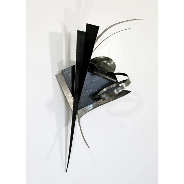 1990s Vintage Contemporary Signed Steel Metal Wall Sculpture by Christiane Martens For Sale - Image 4 of 10