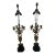 Vintage Brass and Marble Candelabra Pair of Lamps With Rotating Ball For Sale