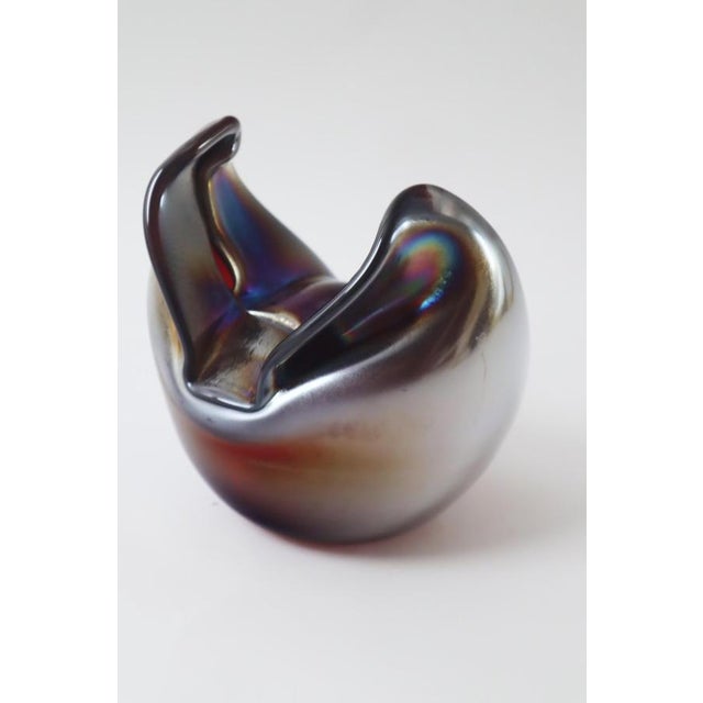 Glass Abstract Iridescent Glass Sculpture, Germany, 1980s For Sale - Image 7 of 15