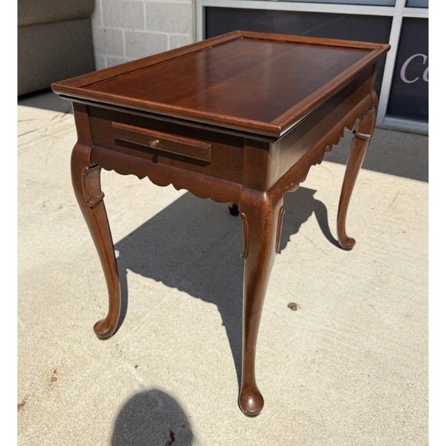 Ethan Allen Late 20th Century Ethan Allen Solid Cherry Queen Anne Tea Table For Sale - Image 4 of 12
