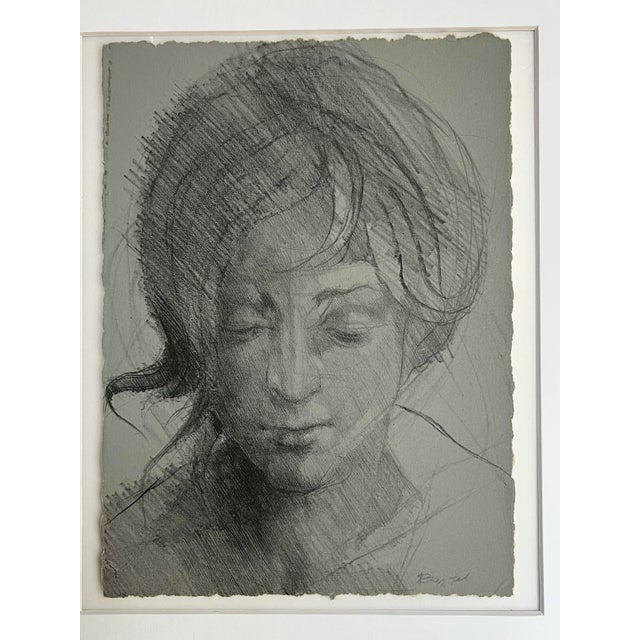 Figurative Portrait of a Girl by Robert Baxter Lithograph Editions Press For Sale - Image 3 of 6