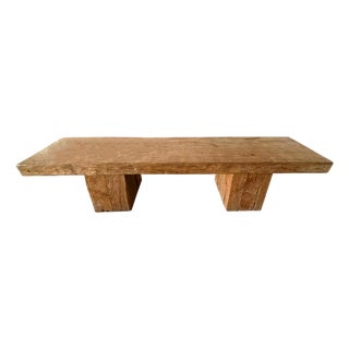 Solid Teak Wood Sculptural Bench, Modern Organic For Sale