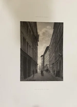 Antonio Fontanesi, From Street to Hotel De Ville, Lithograph, 19th Century