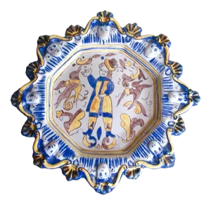 Vintage Portuguese Delftware Compote | 1950s Reproduction in 18th Century Dutch Style