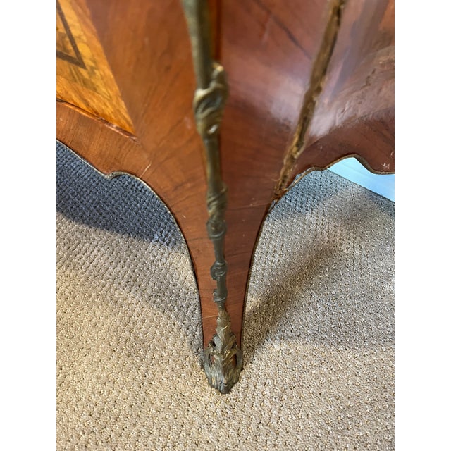 Wood Early 20th Century Louis XV Style Inlaid Mahogany Commode For Sale - Image 7 of 13