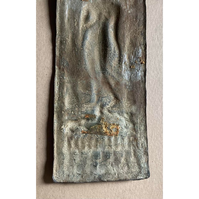 Late 18th Century Antique Sukhothai Style Thai Buddhist Metal Votive Plaque Amulet For Sale - Image 5 of 8