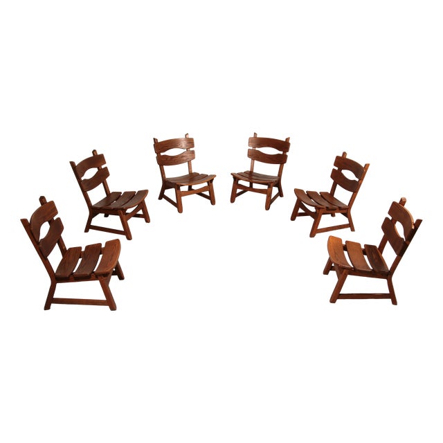 Dutch Stained Oak Chairs by Dittmann & Co for Awa, 1960s, Set of 6 For Sale