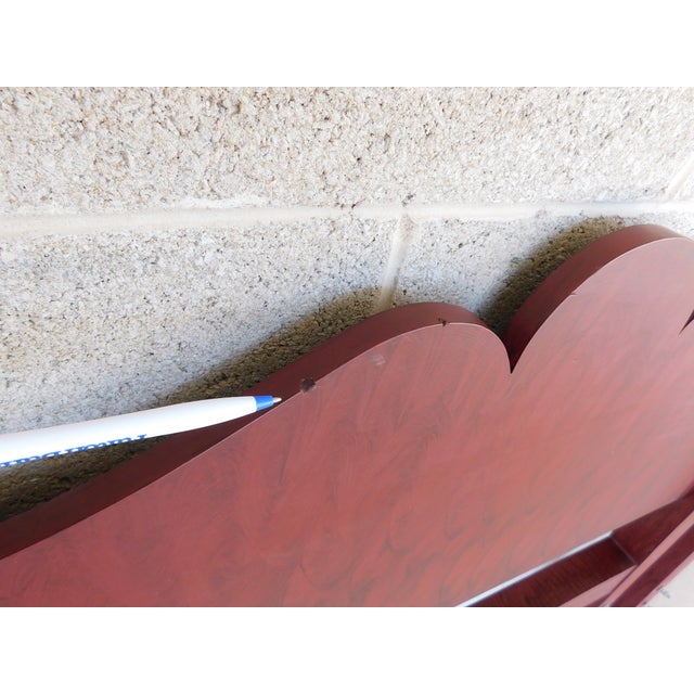Burgundy Custom Shaker Primitive Style Peter Deen Hand Painted Twin Headboards- A Pair For Sale - Image 8 of 10