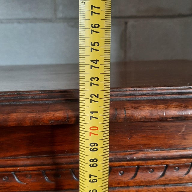 Antique Henry II Rectangular Coffee Table in Walnut-Colored Wood, 1920s For Sale - Image 15 of 16