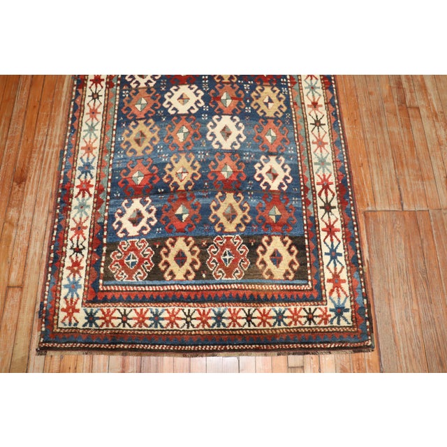 Blue 19th Century Moghan Antique Kazak Rug, 4'1'' X 6'10'' For Sale - Image 8 of 10