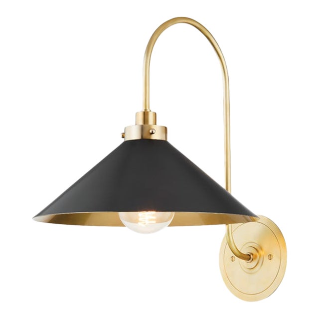 Hudson Valley Lighting Mark D. Sikes Clivedon 1-Light Sconce, Aged Brass/Distressed Brass For Sale