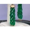 150 Carat Emerald Beads and Diamond Hanging/ Drop Earrings 14 Karat Yellow Gold For Sale - Image 16 of 18