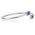 Not Yet Made - Made To Order Emerald & Blue Sapphire Toi Et Moi Open Cuff Bangle in Silver With Diamond Accents For Sale - Image 5 of 14