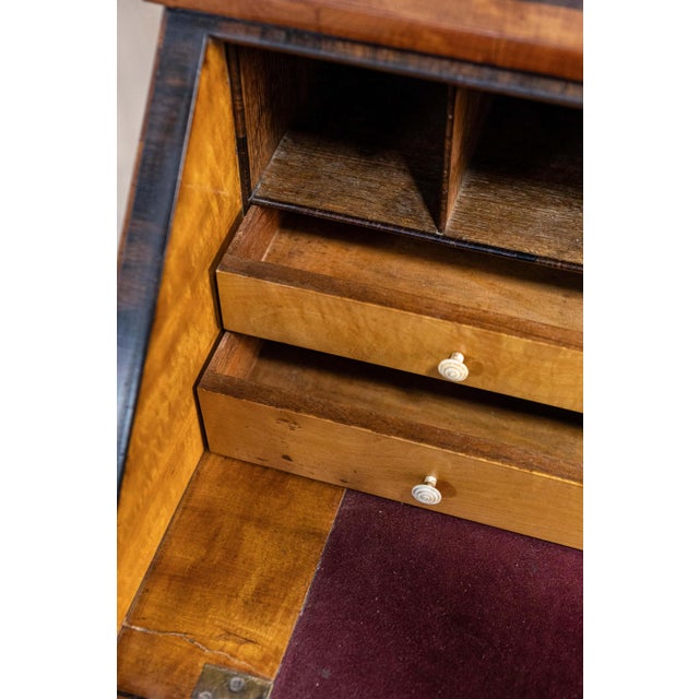 Italian 19th Century Walnut and Mahogany Writing Table with Slant Front Desk For Sale - Image 14 of 14