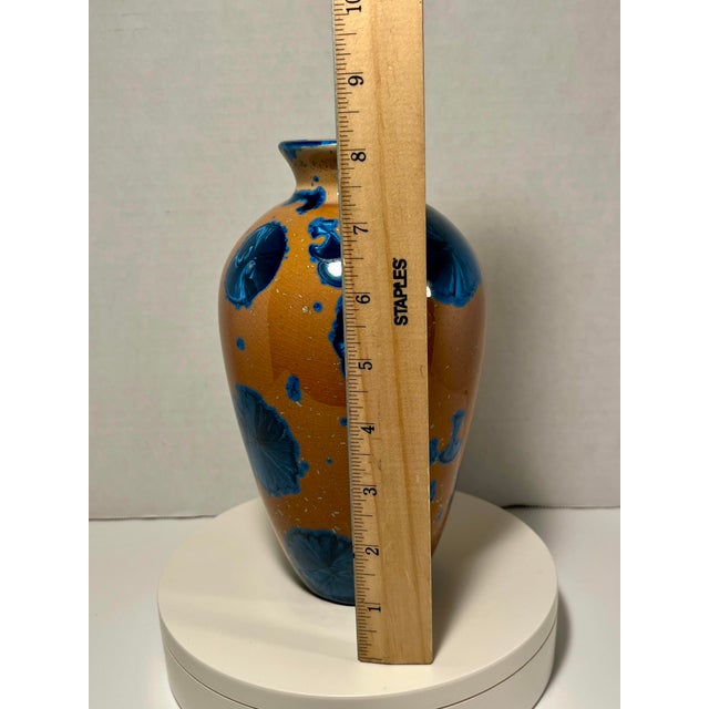 1990s Vintage Jon Price Studio Pottery Crystalline Glaze Porcelain Vase Signed 8" For Sale - Image 5 of 6