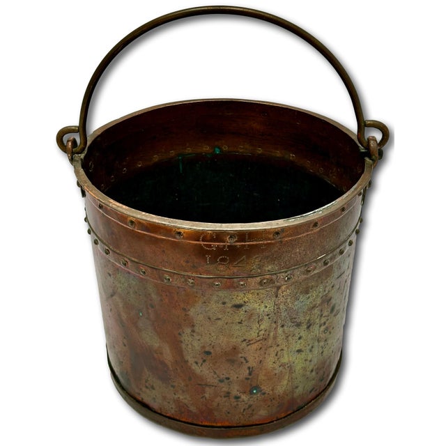 Outstanding & Rare Large Antique American Hand Wrought Heavy Solid Copper Farm Utility Pail - Bucket Dated 1849 For Sale - Image 13 of 18