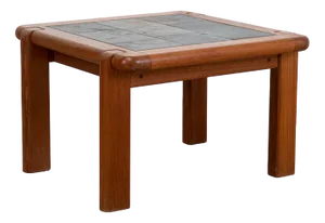 Elm and Slate Coffee Table from Maison Regain, 1970s
