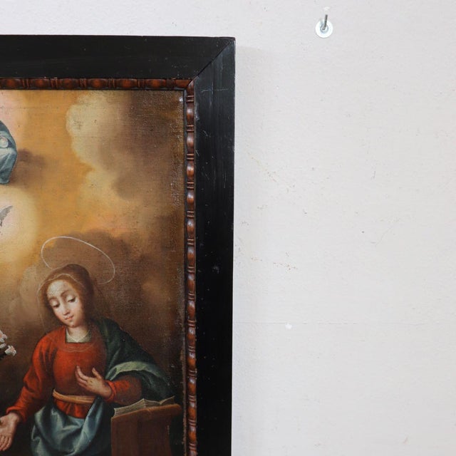 The Annunciation, 17th Century, Oil Painting on Canvas, Framed For Sale - Image 7 of 18