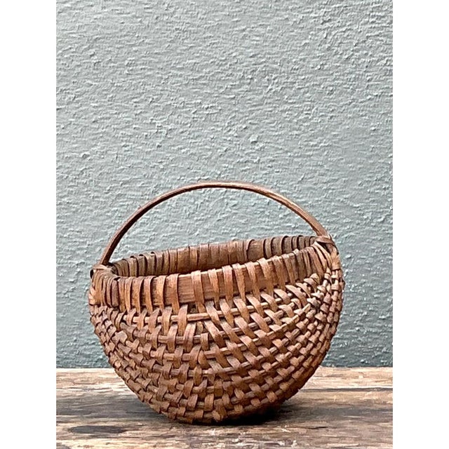 Vintage Shaker Style Woven Basket For Sale - Image 10 of 12