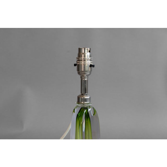 1960s Green Glass Table Lamp, 1960s For Sale - Image 5 of 8