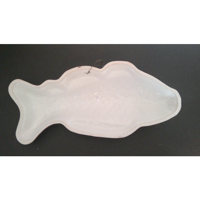 Bassano Abc Ceramiche Italy Rust White Decorative Fish Mold Decor Vintage 1960s For Sale - Image 9 of 10