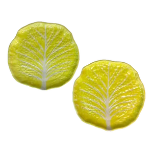 Vintage Hollywood Regency Boho Chic Yellow Cabbage Ware Luncheon Plates - A Pair