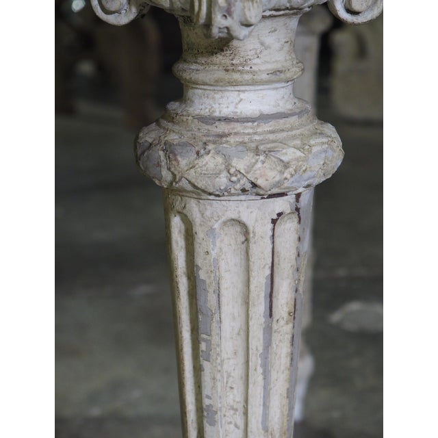 Antique French Louis XVI Style Painted Center Table With Marble Top, Late 1800s For Sale - Image 18 of 18