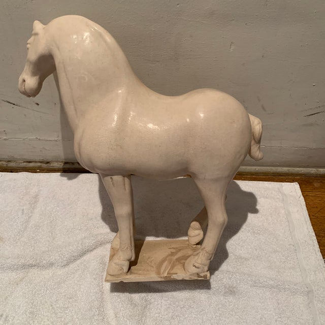 Glazed Clay Horse Statue Chairish